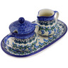 Polish Pottery Sugar and Creamer Set 10&quot; Wisteria
