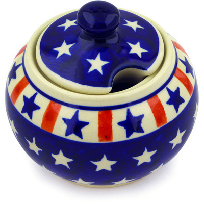 Polish Pottery Sugar Bowl 10 oz Americana