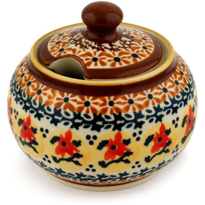 Polish Pottery Sugar Bowl 10 oz Autumn Festival