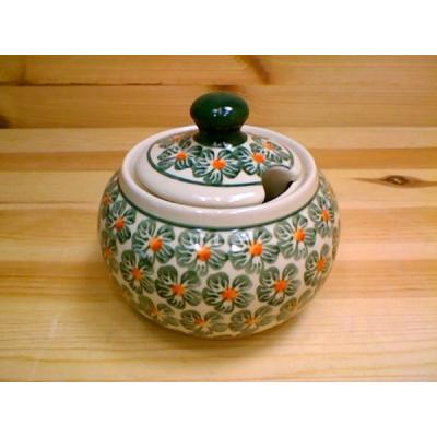 Polish Pottery Sugar Bowl 10 oz Orange Blossoms