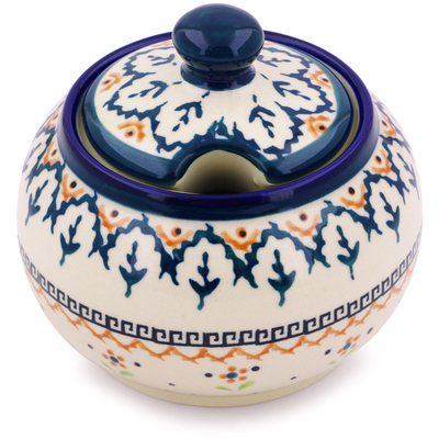 Polish Pottery Sugar Bowl 10 oz Polish Daisy