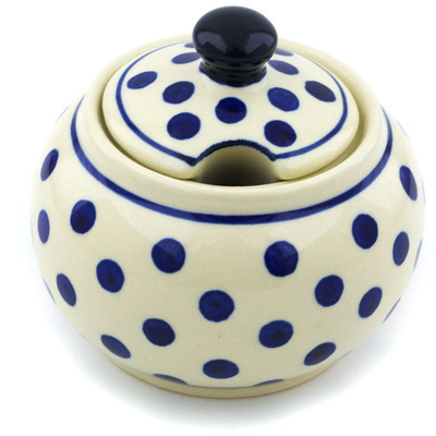 Polish Pottery Sugar Bowl 10 oz Polka Dot