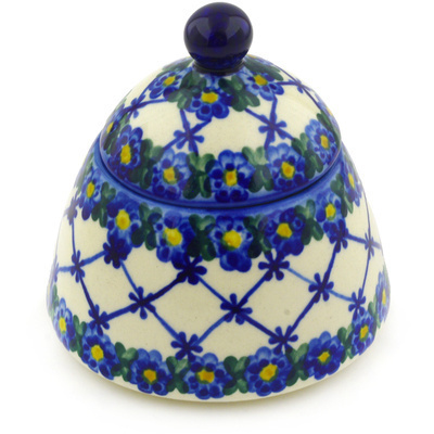 Polish Pottery Sugar Bowl 10 oz Spring Lattice