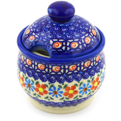 Polish Pottery Sugar Bowl 10 oz UNIKAT