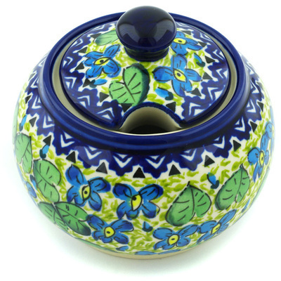 Polish Pottery Sugar Bowl 10 oz UNIKAT