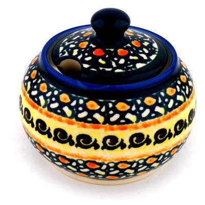 Polish Pottery Sugar Bowl 10 oz Western Sunrise