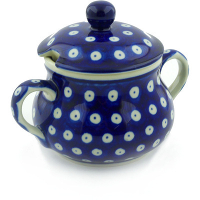 Polish Pottery Sugar Bowl 11 oz Blue Eyes