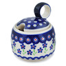 Polish Pottery Sugar Bowl 11 oz Bright Peacock Daisy