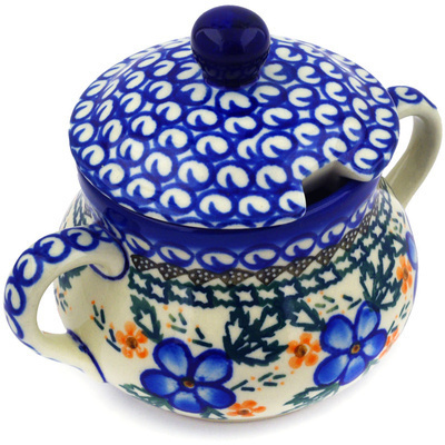 Polish Pottery Sugar Bowl 11 oz Cobblestone Garden