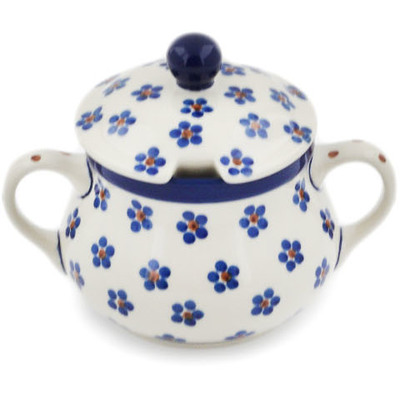 Polish Pottery Sugar Bowl 11 oz Daisy Dots