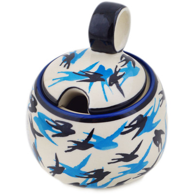 Polish Pottery Sugar Bowl 11 oz Flocking