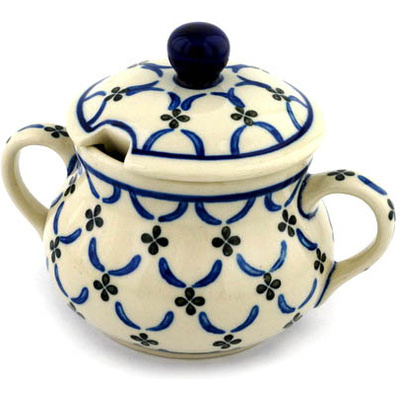 Polish Pottery Sugar Bowl 11 oz Garden Lattice