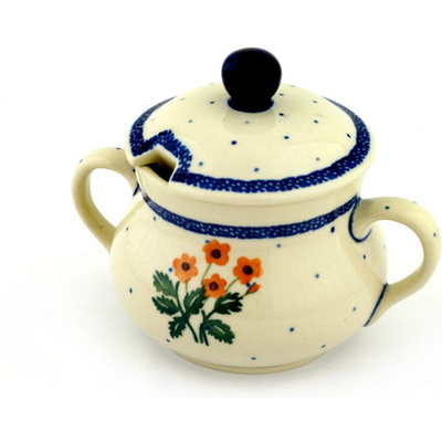 Polish Pottery Sugar Bowl 11 oz