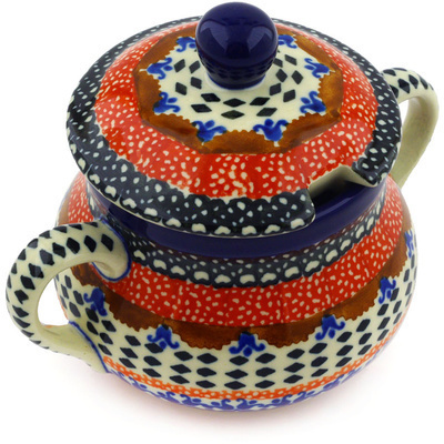 Polish Pottery Sugar Bowl 11 oz
