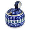 Polish Pottery Sugar Bowl 11 oz Snowflakes And Pines