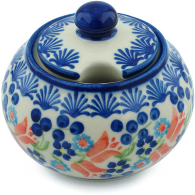 Polish Pottery Sugar Bowl 12 oz Tulip Berries