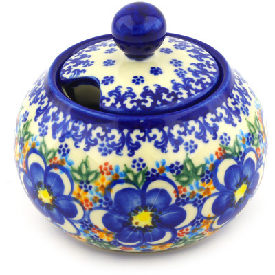 Polish Pottery Sugar Bowl 12 oz UNIKAT