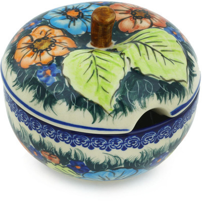 Polish Pottery Sugar Bowl 15 oz Butterfly Splendor UNIKAT