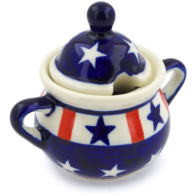 Polish Pottery Sugar Bowl 2 oz Americana