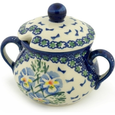 Polish Pottery Sugar Bowl 3 oz Blue Boutiques
