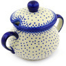 Polish Pottery Sugar Bowl 3 oz Misty Blue UNIKAT