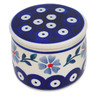 Polish Pottery Sugar Bowl 3 oz Peacock Forget-me-not