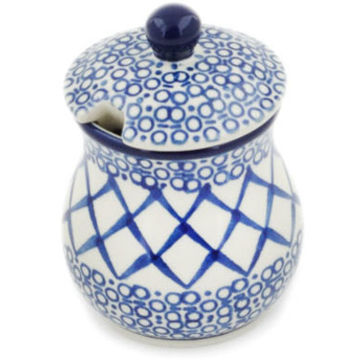 Polish Pottery Sugar Bowl 5 oz Blue Harmony