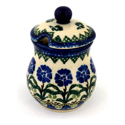 Polish Pottery Sugar Bowl 5 oz Falling Leaves