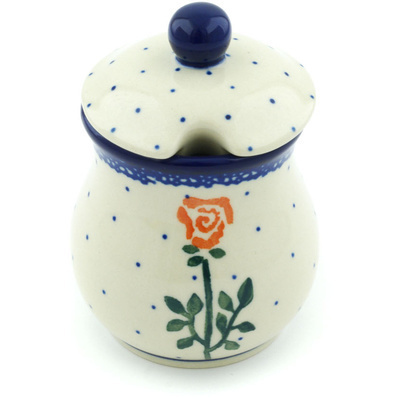 Polish Pottery Sugar Bowl 5 oz Lovely Rose