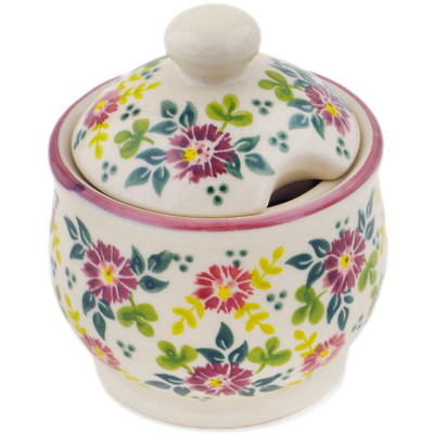 Polish Pottery Sugar Bowl 5 oz Marry Me Maroon