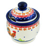 Polish Pottery Sugar Bowl 5 oz Rooster Doodle-do UNIKAT