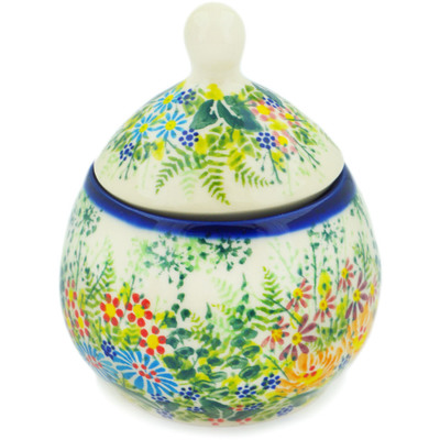 Polish Pottery Sugar Bowl 6 oz New Life UNIKAT