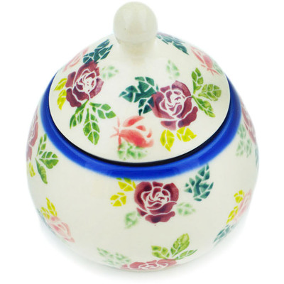 Polish Pottery Sugar Bowl 6 oz Vintage Rose