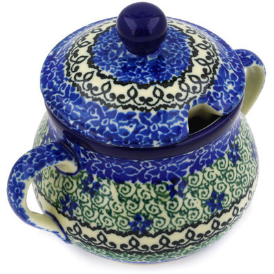 Polish Pottery Sugar Bowl 7 oz Blue Ambrosia