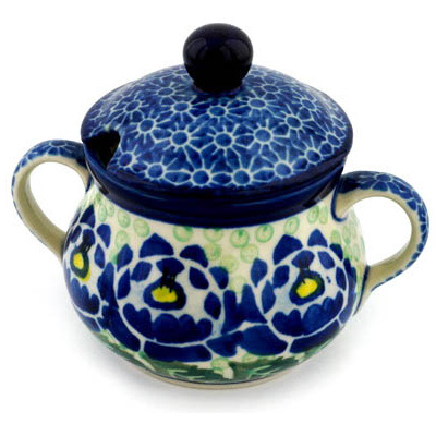 Polish Pottery Sugar Bowl 7 oz Blue Bliss