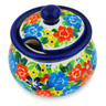 Polish Pottery Sugar Bowl 7 oz Bright Wildflowers UNIKAT