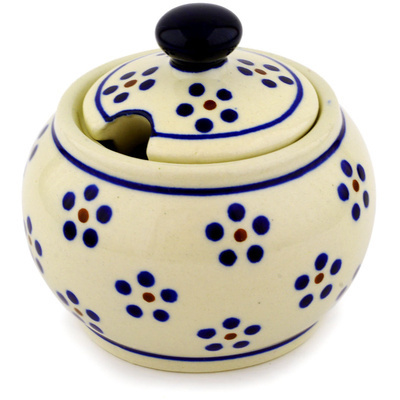 Polish Pottery Sugar Bowl 7 oz Daisy Dots