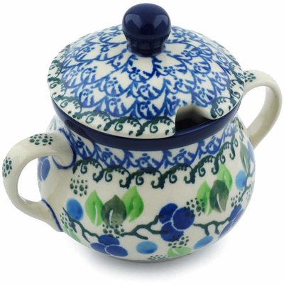 Polish Pottery Sugar Bowl 7 oz Limeberry