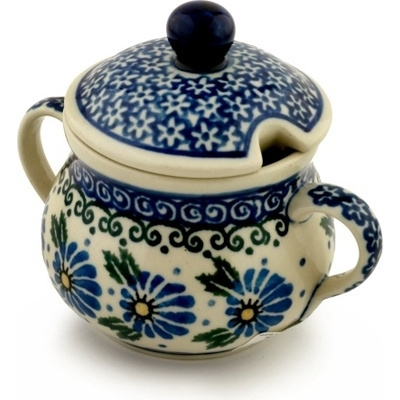 Polish Pottery Sugar Bowl 7 oz Marigold Morning