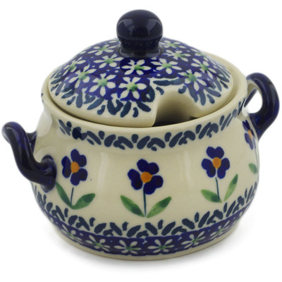 Polish Pottery Sugar Bowl 7 oz Mariposa Lily