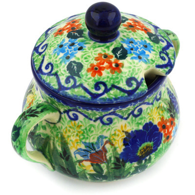 Polish Pottery Sugar Bowl 7 oz Mariposa UNIKAT