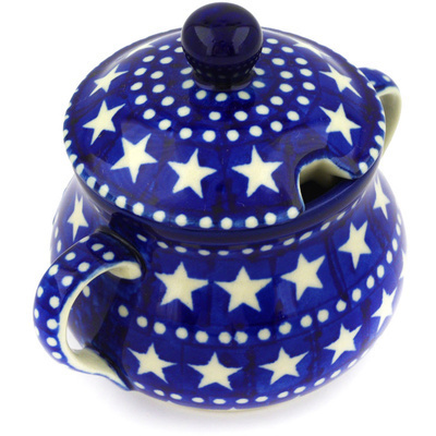 Polish Pottery Sugar Bowl 7 oz Midnight Stars