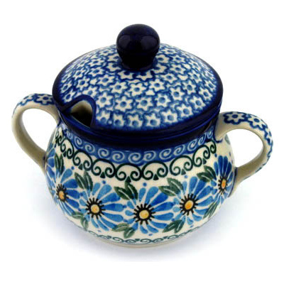 Polish Pottery Sugar Bowl 7 oz Morning Daisy