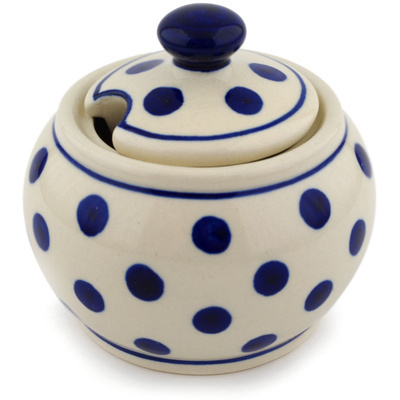 Polish Pottery Sugar Bowl 7 oz Polka Dot