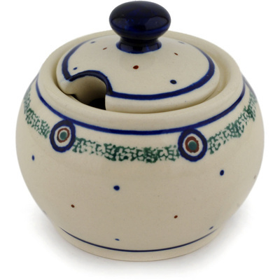 Polish Pottery Sugar Bowl 7 oz Polka Dot Sprinkle