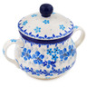 Polish Pottery Sugar Bowl 7 oz Winter Wreath