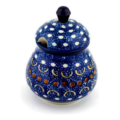 Polish Pottery Sugar Bowl 8 oz Blue Horizons