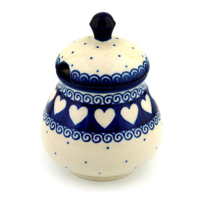 Polish Pottery Sugar Bowl 8 oz Light Hearted