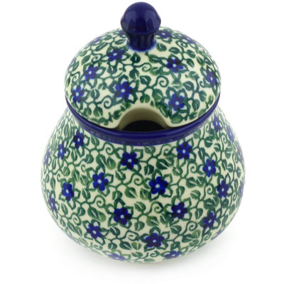 Polish Pottery Sugar Bowl 8 oz Lobelia Vines