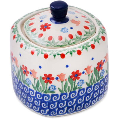 Polish Pottery Sugar Bowl 9 oz Babcia&#039;s Garden